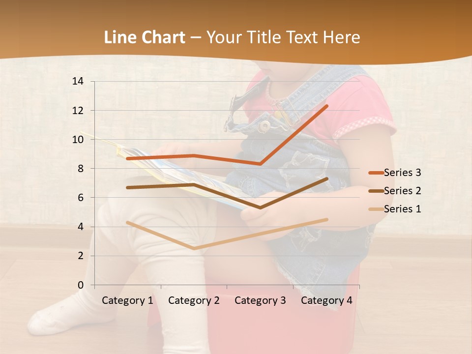 Little Girl Sitting On Red Potty With Open Book PowerPoint Template