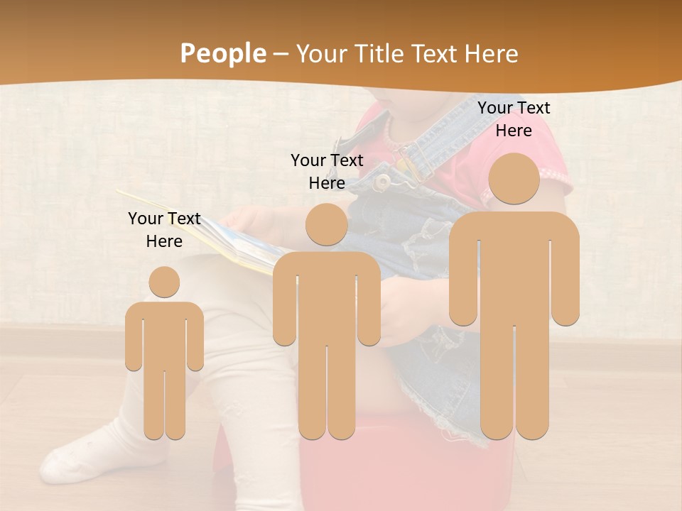 Little Girl Sitting On Red Potty With Open Book PowerPoint Template