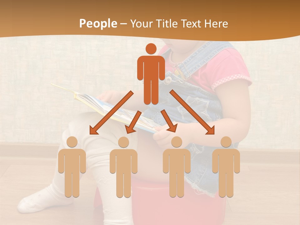Little Girl Sitting On Red Potty With Open Book PowerPoint Template