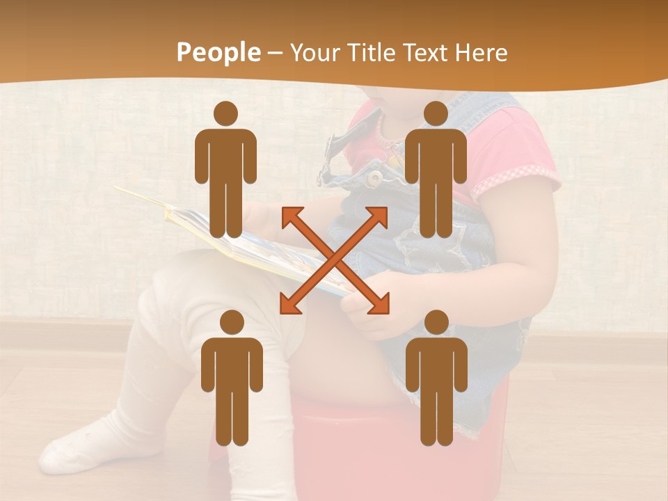 Little Girl Sitting On Red Potty With Open Book PowerPoint Template