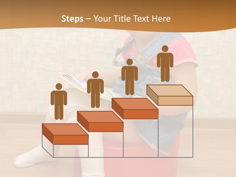 Little Girl Sitting On Red Potty With Open Book PowerPoint Template