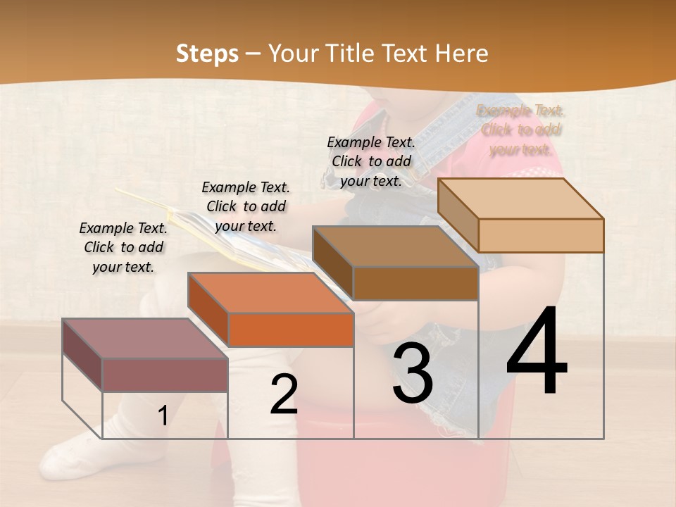 Little Girl Sitting On Red Potty With Open Book PowerPoint Template