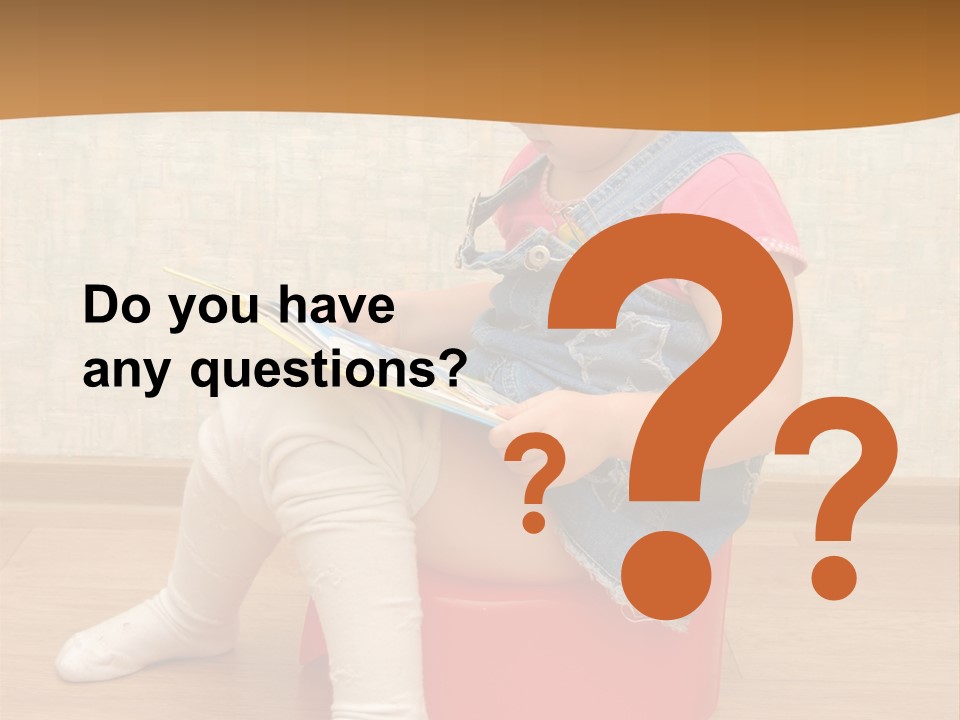 Little Girl Sitting On Red Potty With Open Book PowerPoint Template