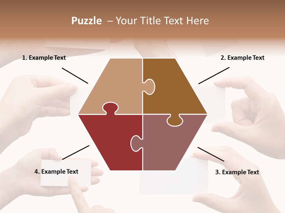 Set Of Hand Holding An Empty Business Card Over White PowerPoint Template