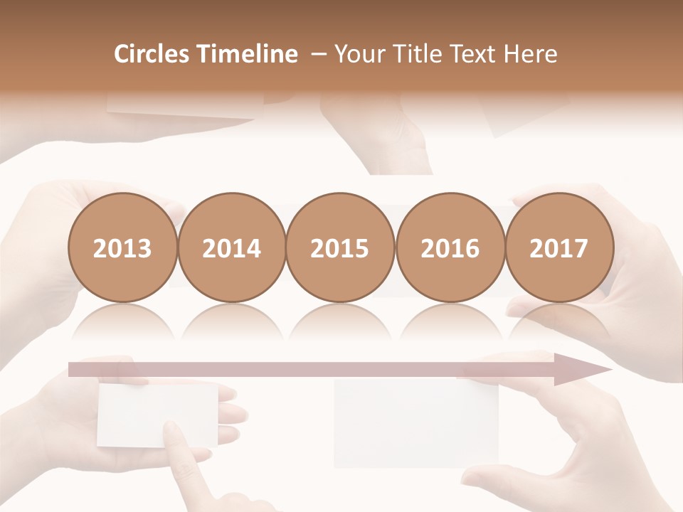 Set Of Hand Holding An Empty Business Card Over White PowerPoint Template