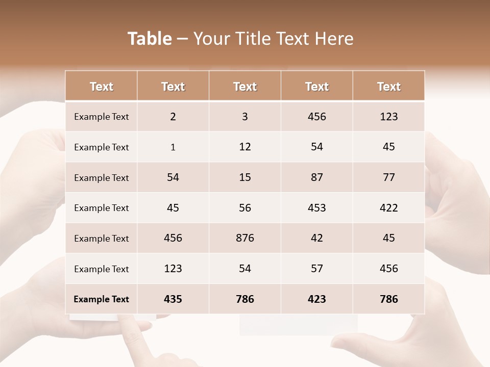 Set Of Hand Holding An Empty Business Card Over White PowerPoint Template
