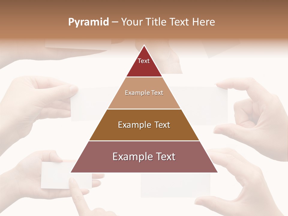 Set Of Hand Holding An Empty Business Card Over White PowerPoint Template