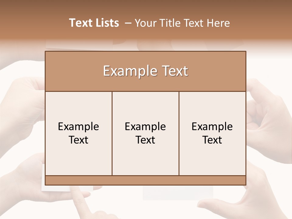 Set Of Hand Holding An Empty Business Card Over White PowerPoint Template
