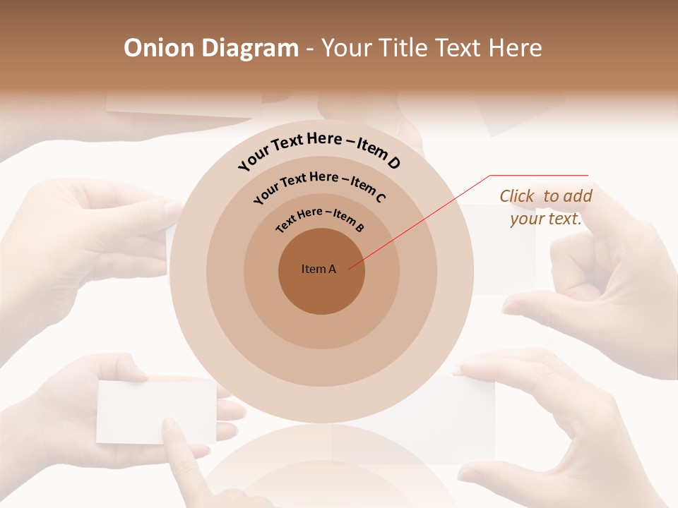 Set Of Hand Holding An Empty Business Card Over White PowerPoint Template
