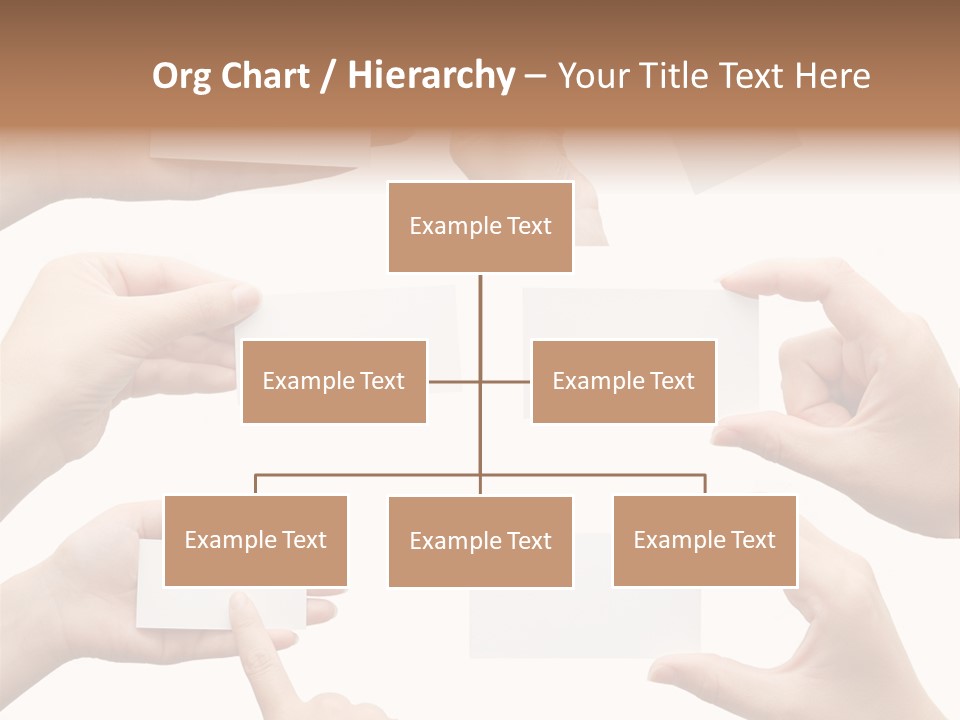 Set Of Hand Holding An Empty Business Card Over White PowerPoint Template