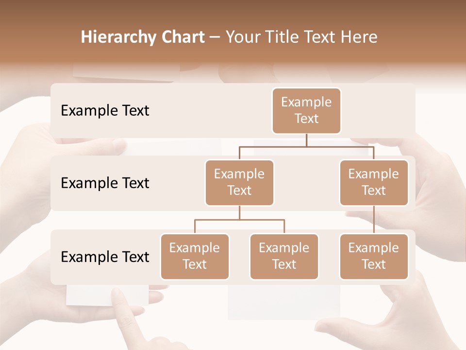 Set Of Hand Holding An Empty Business Card Over White PowerPoint Template
