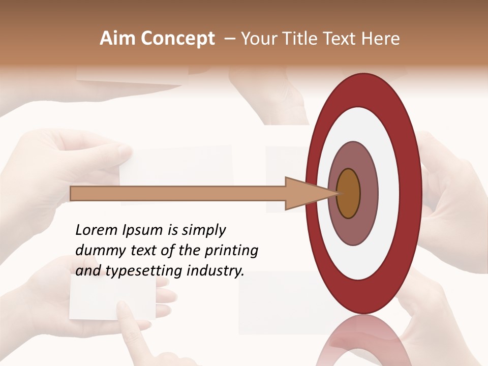 Set Of Hand Holding An Empty Business Card Over White PowerPoint Template