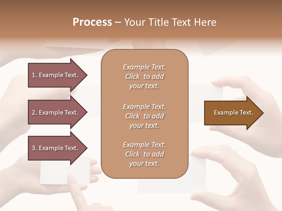 Set Of Hand Holding An Empty Business Card Over White PowerPoint Template