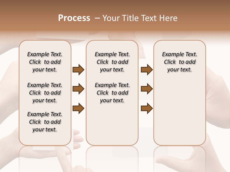 Set Of Hand Holding An Empty Business Card Over White PowerPoint Template