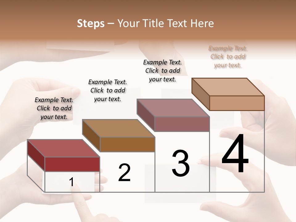 Set Of Hand Holding An Empty Business Card Over White PowerPoint Template