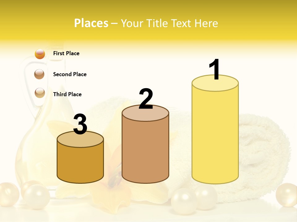 Spa Composition With Massage Oil Isolated On White Background PowerPoint Template