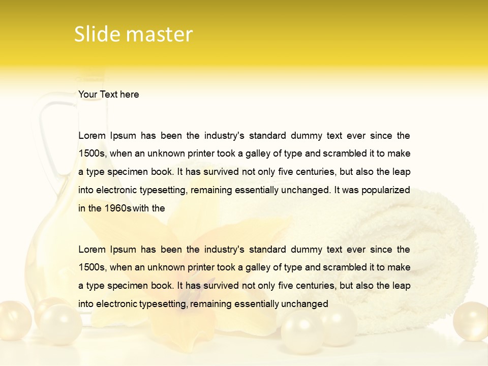 Spa Composition With Massage Oil Isolated On White Background PowerPoint Template