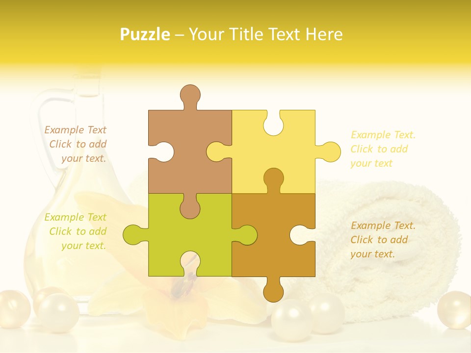 Spa Composition With Massage Oil Isolated On White Background PowerPoint Template