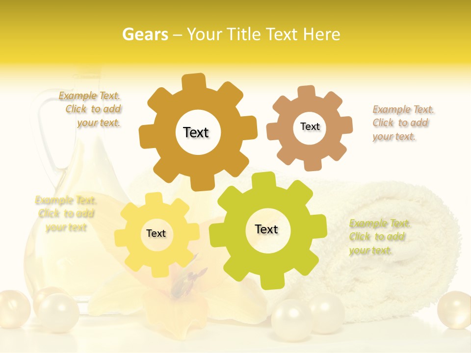 Spa Composition With Massage Oil Isolated On White Background PowerPoint Template