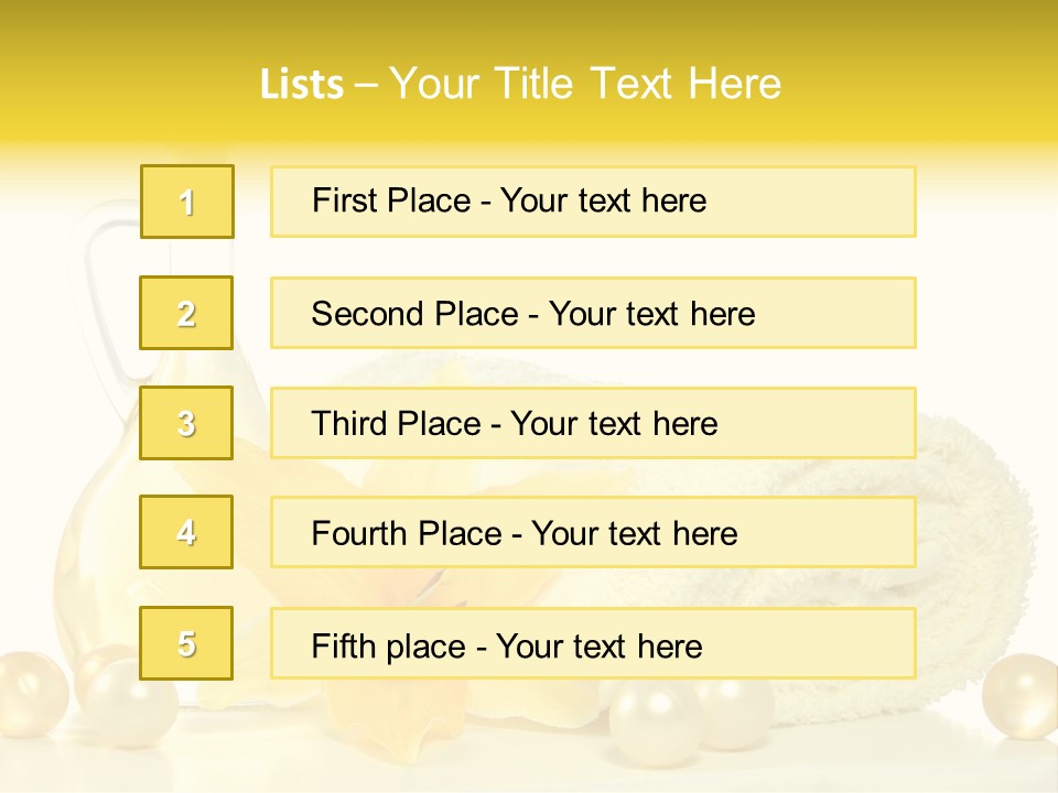 Spa Composition With Massage Oil Isolated On White Background PowerPoint Template