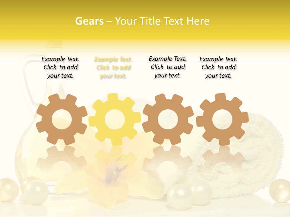 Spa Composition With Massage Oil Isolated On White Background PowerPoint Template