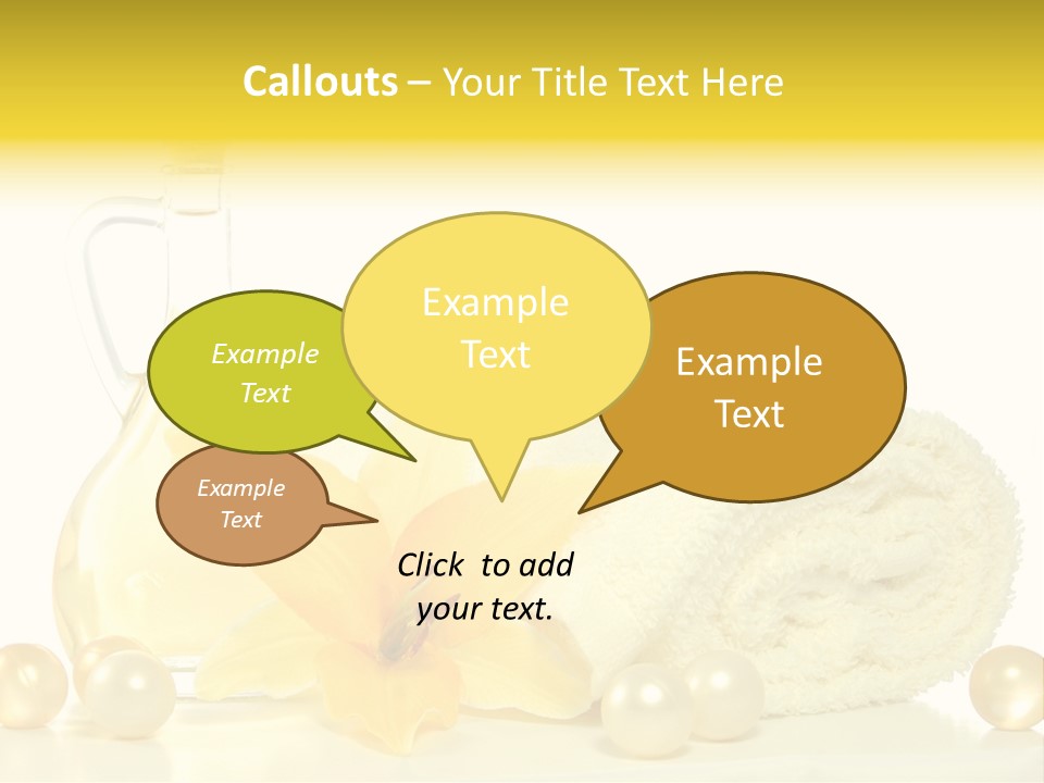 Spa Composition With Massage Oil Isolated On White Background PowerPoint Template