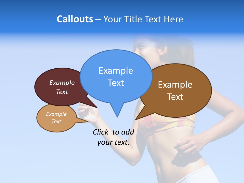 Sporty Woman Runner In Profile On A Hot Summer Day. A Lot Of Copy Space. PowerPoint Template