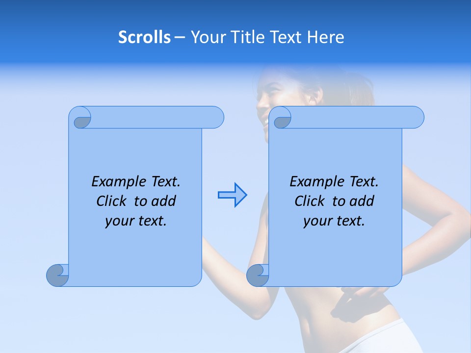 Sporty Woman Runner In Profile On A Hot Summer Day. A Lot Of Copy Space. PowerPoint Template