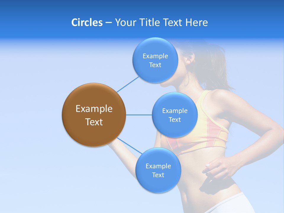 Sporty Woman Runner In Profile On A Hot Summer Day. A Lot Of Copy Space. PowerPoint Template