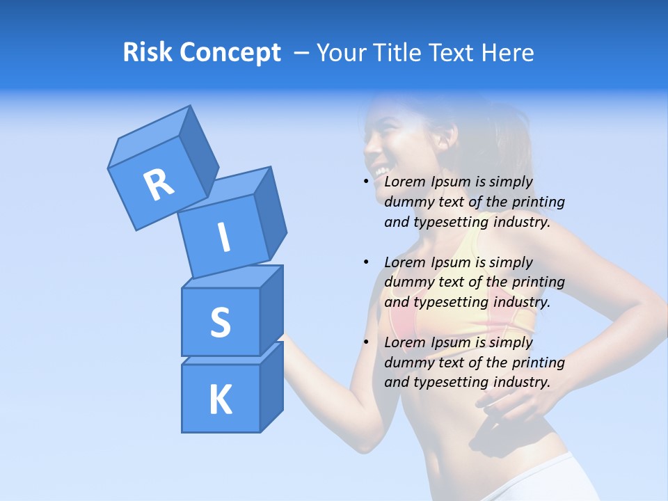 Sporty Woman Runner In Profile On A Hot Summer Day. A Lot Of Copy Space. PowerPoint Template