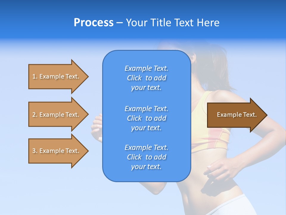 Sporty Woman Runner In Profile On A Hot Summer Day. A Lot Of Copy Space. PowerPoint Template