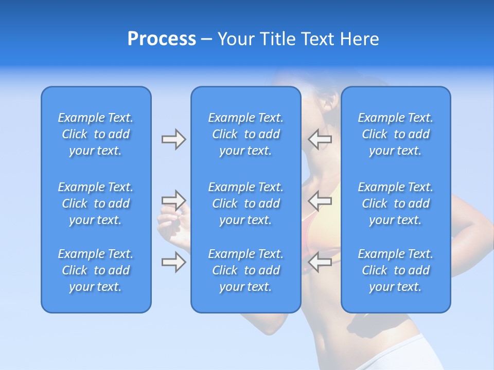Sporty Woman Runner In Profile On A Hot Summer Day. A Lot Of Copy Space. PowerPoint Template