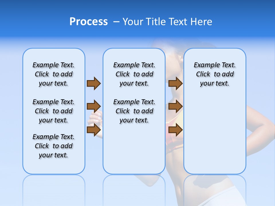 Sporty Woman Runner In Profile On A Hot Summer Day. A Lot Of Copy Space. PowerPoint Template