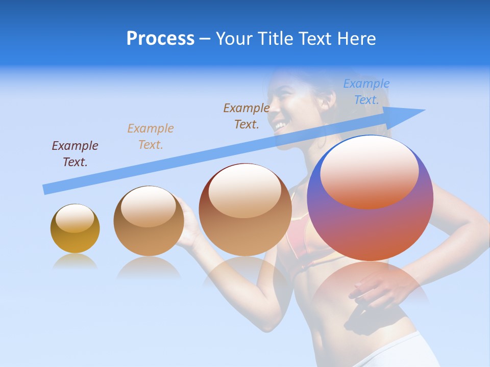 Sporty Woman Runner In Profile On A Hot Summer Day. A Lot Of Copy Space. PowerPoint Template