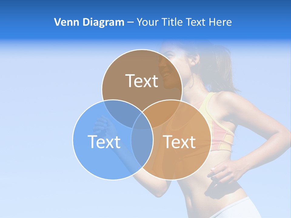 Sporty Woman Runner In Profile On A Hot Summer Day. A Lot Of Copy Space. PowerPoint Template