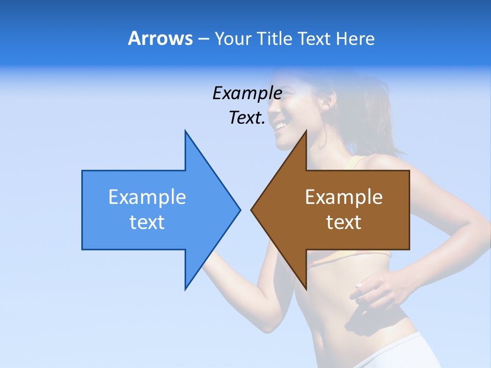 Sporty Woman Runner In Profile On A Hot Summer Day. A Lot Of Copy Space. PowerPoint Template