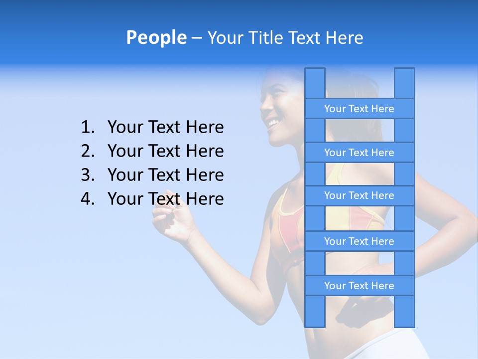 Sporty Woman Runner In Profile On A Hot Summer Day. A Lot Of Copy Space. PowerPoint Template