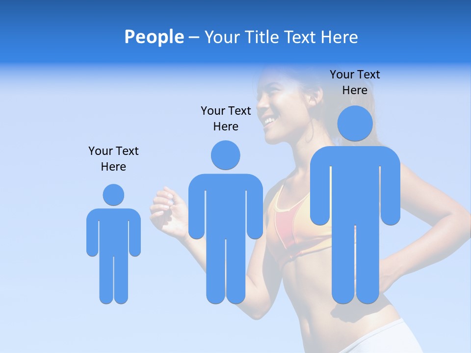 Sporty Woman Runner In Profile On A Hot Summer Day. A Lot Of Copy Space. PowerPoint Template