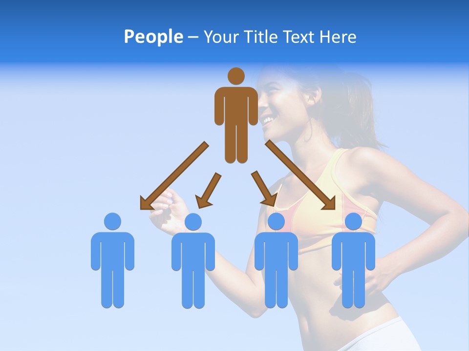 Sporty Woman Runner In Profile On A Hot Summer Day. A Lot Of Copy Space. PowerPoint Template