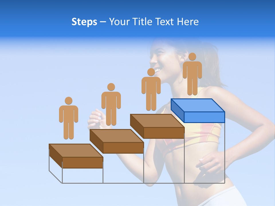 Sporty Woman Runner In Profile On A Hot Summer Day. A Lot Of Copy Space. PowerPoint Template