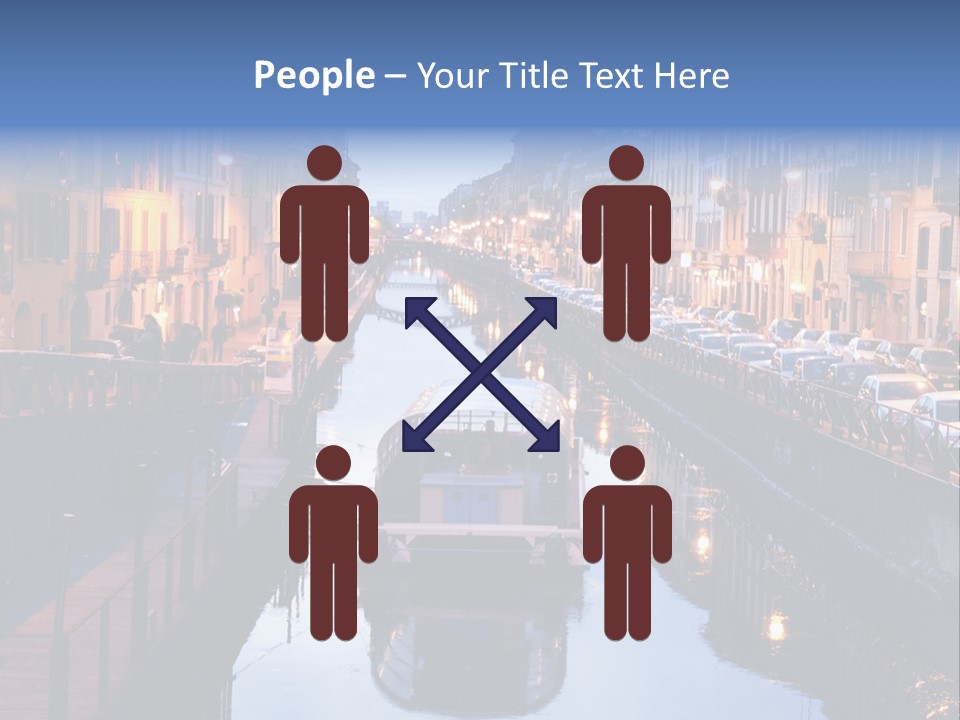 View Of The Milan Canal. Milan, Italy PowerPoint Template