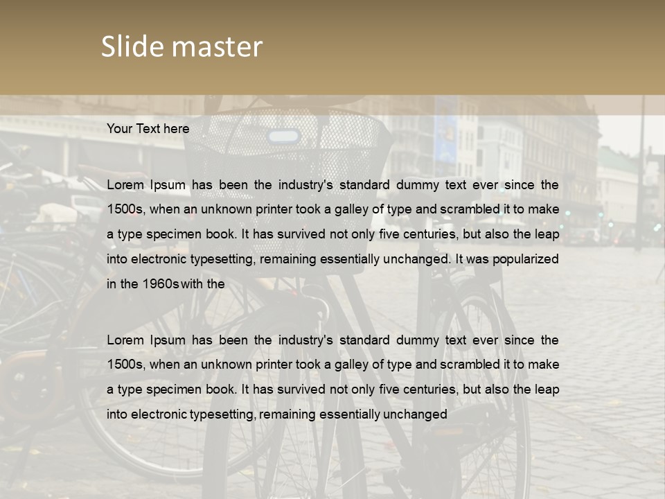 Copenhagen Bycicle PowerPoint Template