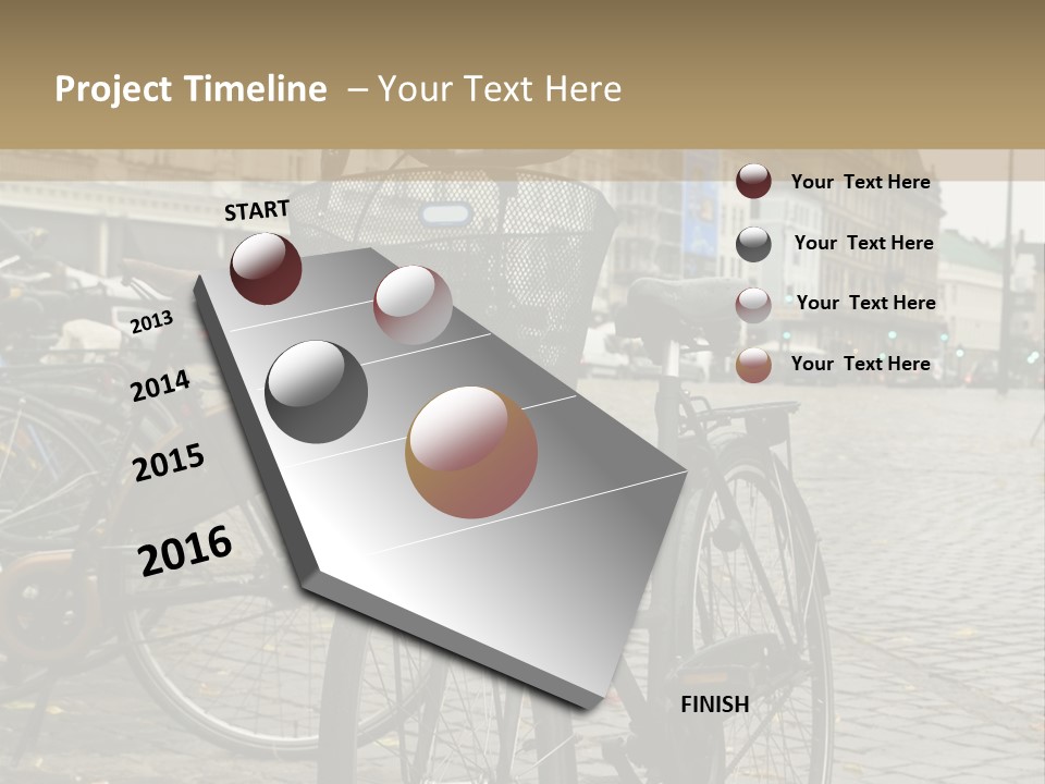 Copenhagen Bycicle PowerPoint Template