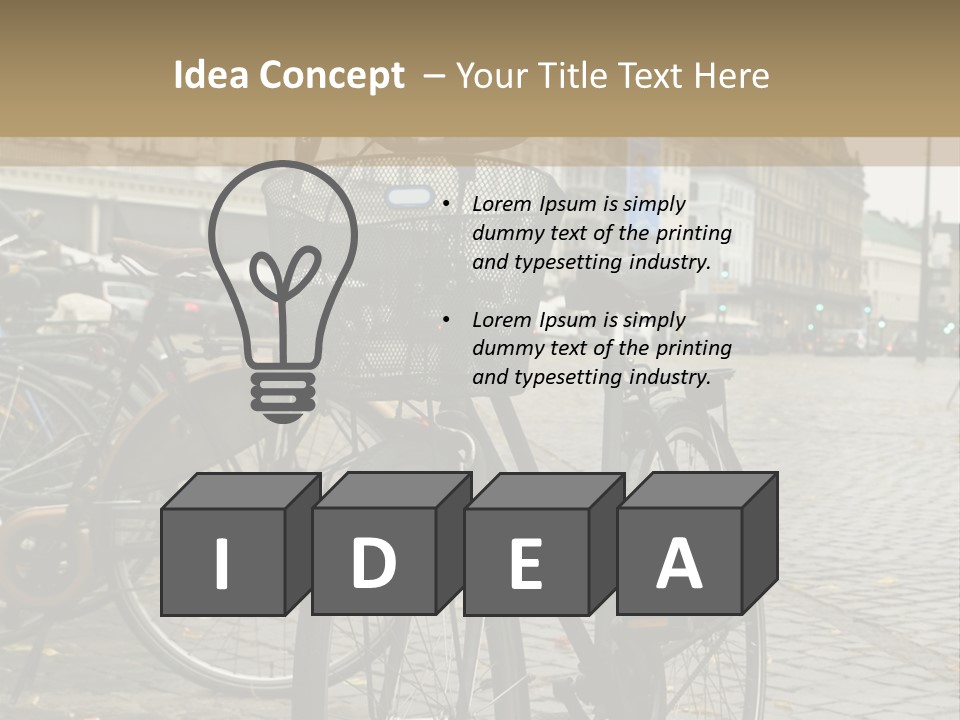 Copenhagen Bycicle PowerPoint Template