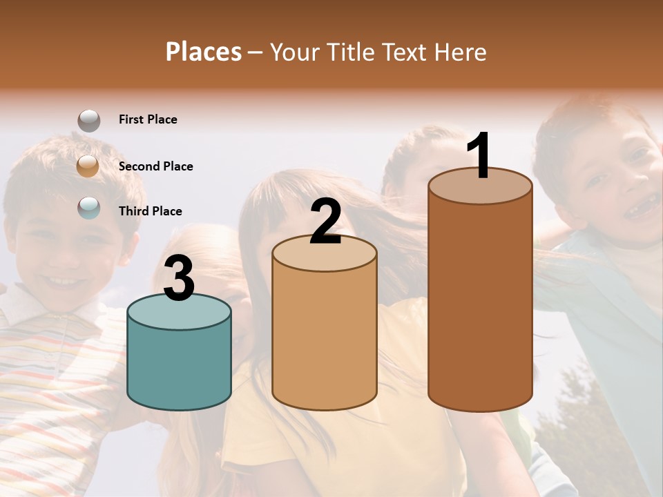 A Group Of Children Standing Together In A Circle PowerPoint Template