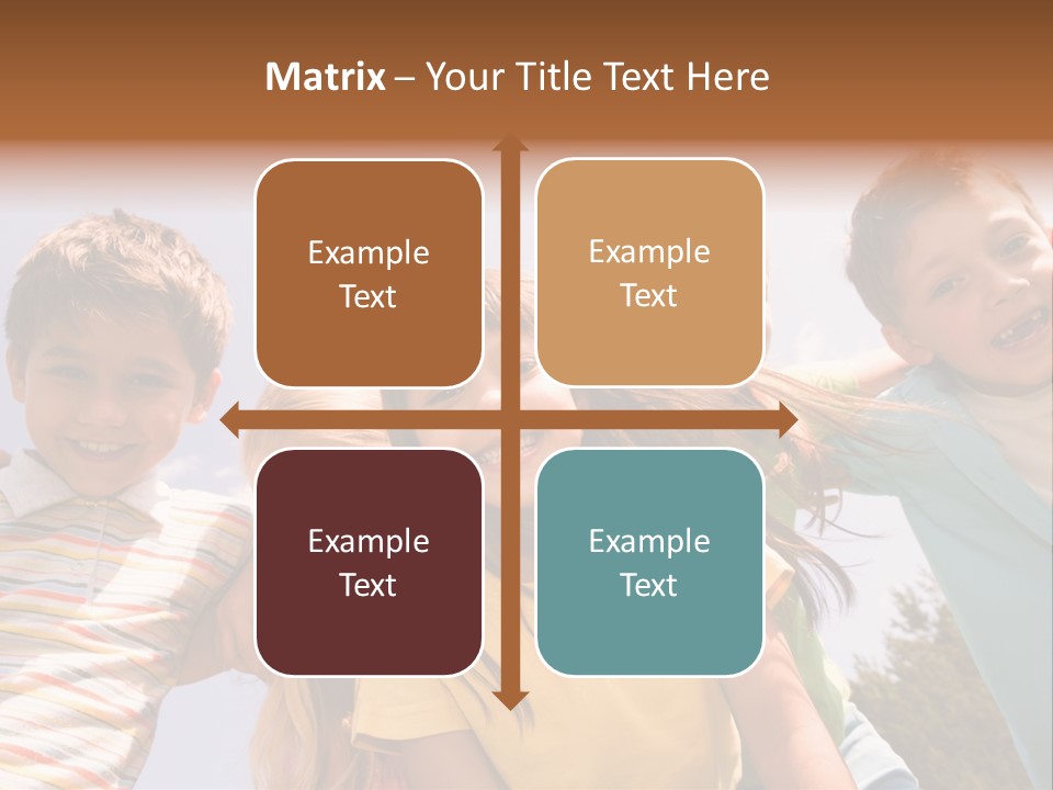 A Group Of Children Standing Together In A Circle PowerPoint Template
