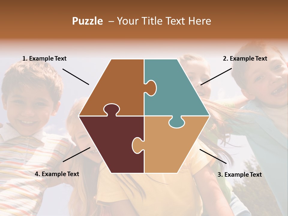 A Group Of Children Standing Together In A Circle PowerPoint Template