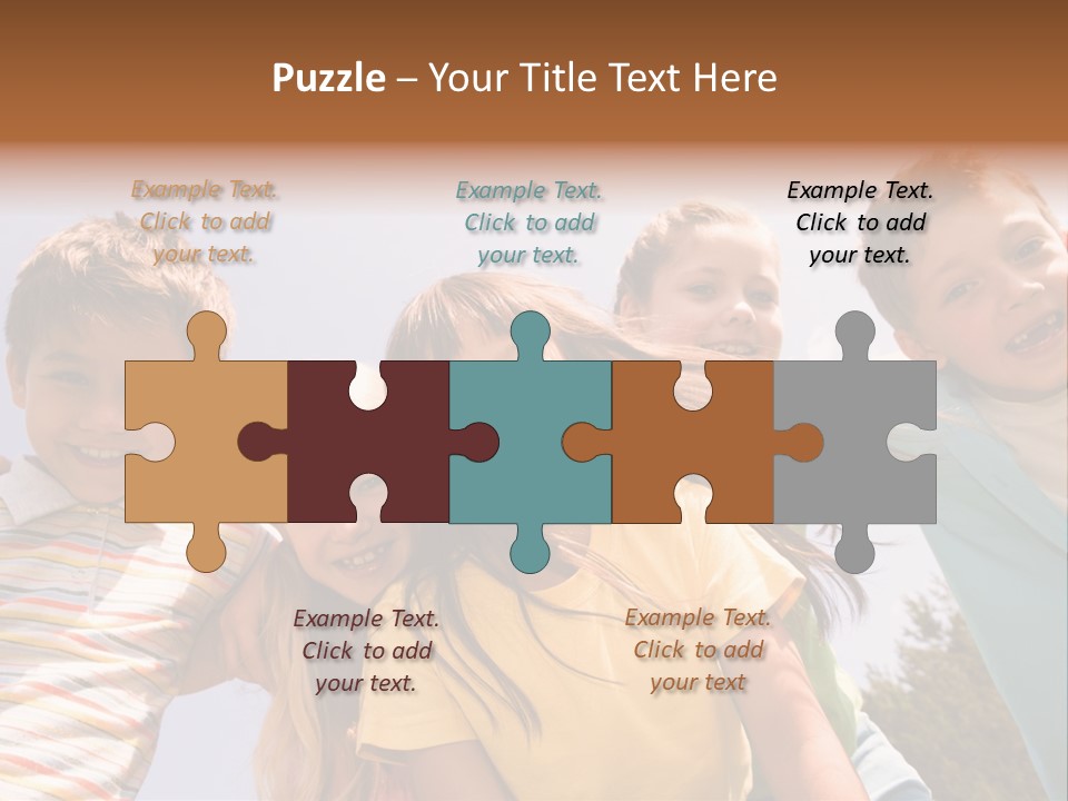 A Group Of Children Standing Together In A Circle PowerPoint Template