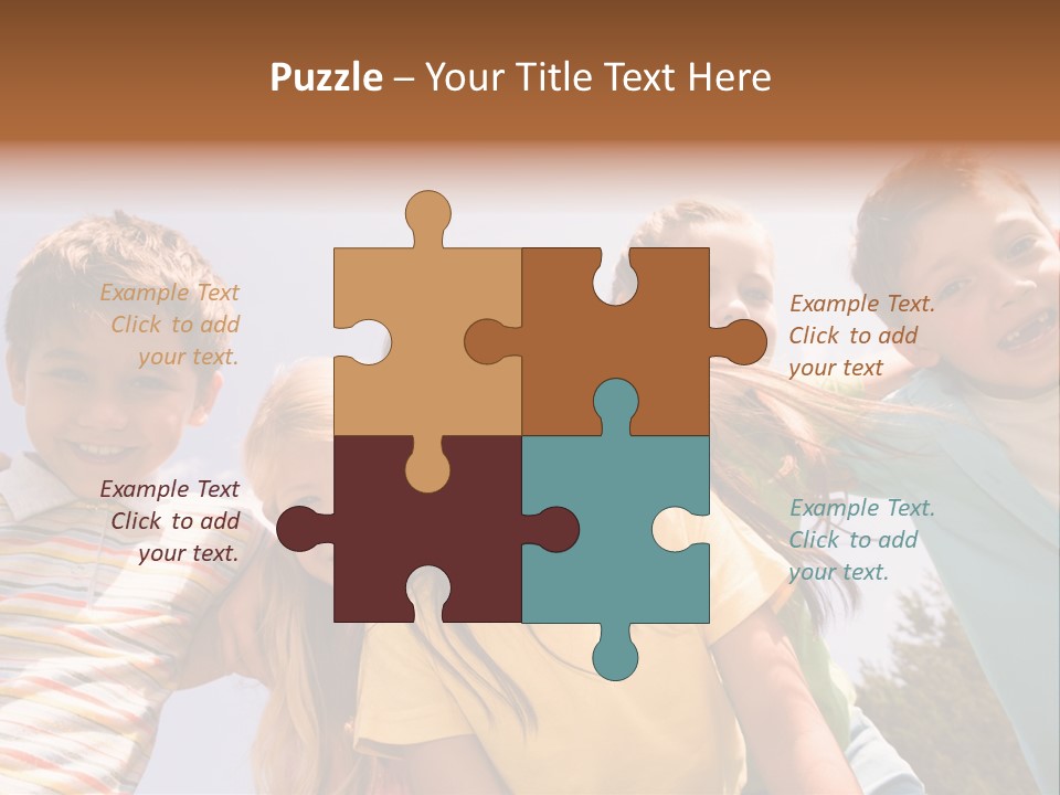 A Group Of Children Standing Together In A Circle PowerPoint Template