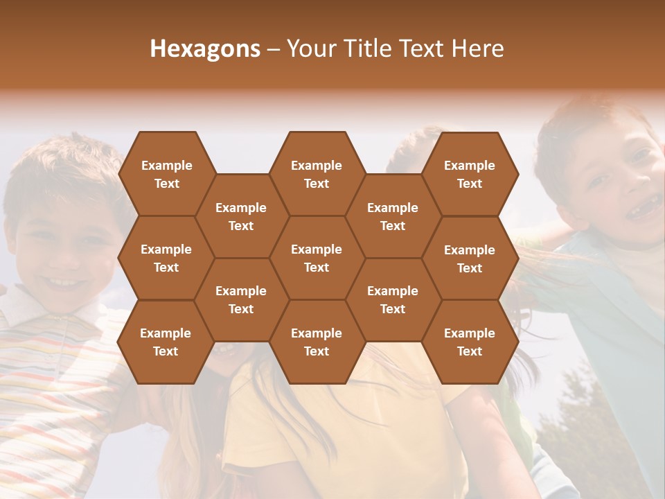 A Group Of Children Standing Together In A Circle PowerPoint Template